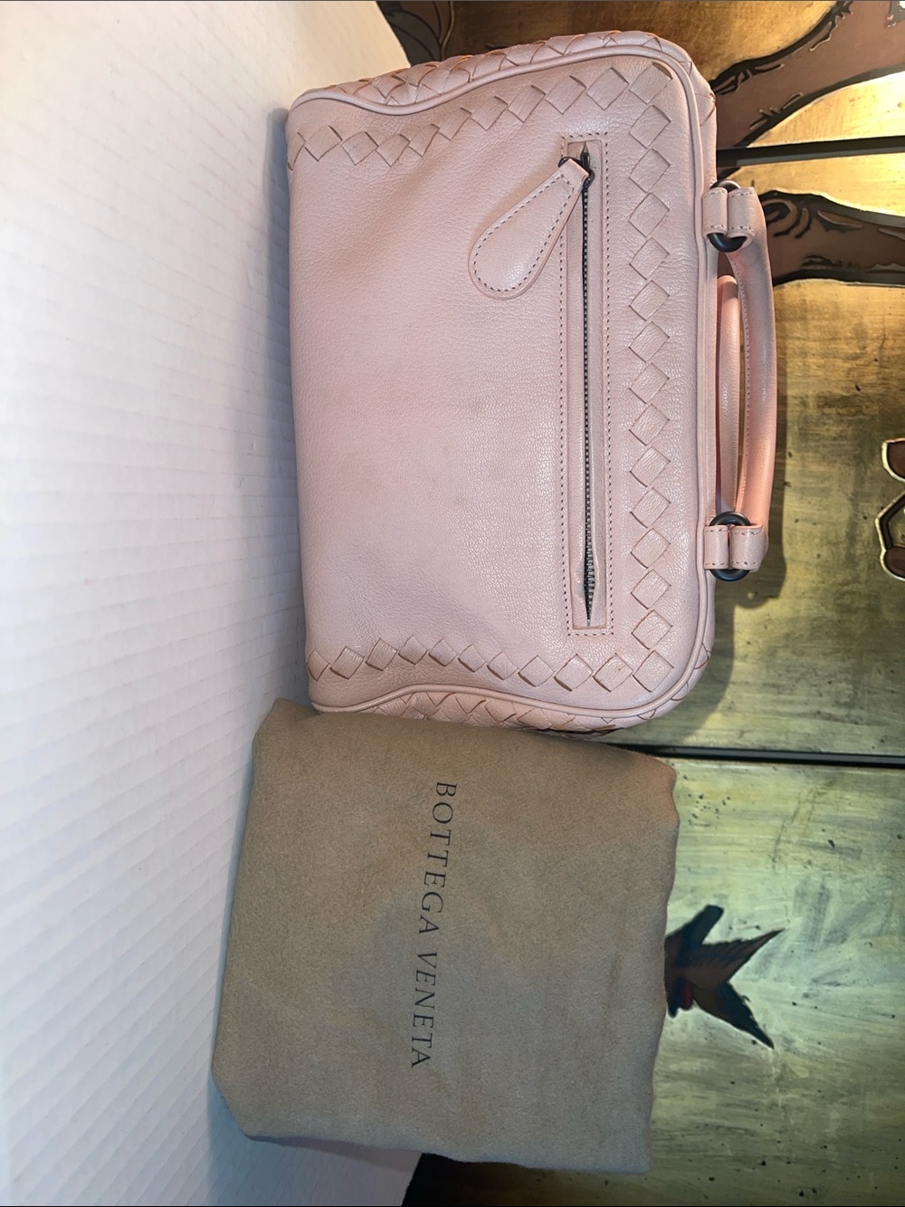 Bottega Veneta Blush Pink Woven Leather